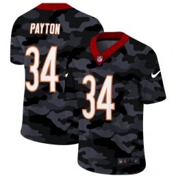 Chicago Bears #34 Walter Payton Men's 2020 Black CAMO Vapor Untouchable Limited Stitched NFL Jersey