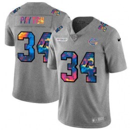 Chicago Bears #34 Walter Payton Men's Multi-Color 2020 NFL Crucial Catch NFL Jersey Greyheather