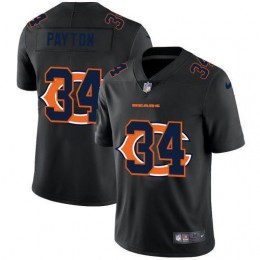 Chicago Bears #34 Walter Payton Men's Team Logo Dual Overlap Limited NFL Jersey Black