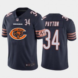 Chicago Bears #34 Walter Payton Navy Blue Men's Big Team Logo Player Vapor Limited NFL Jersey