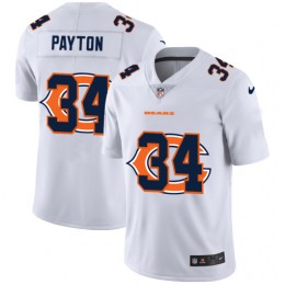 Chicago Bears #34 Walter Payton White Men's Team Logo Dual Overlap Limited NFL Jersey