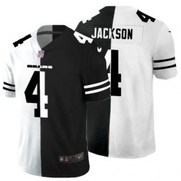 Chicago Bears #4 Eddie Jackson Men's Black V White Peace Split Vapor Untouchable Limited NFL Jersey