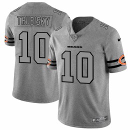 Chicago Chicago Bears #10 Mitchell Trubisky Men's Gray Gridiron II Vapor Untouchable Limited NFL Jersey