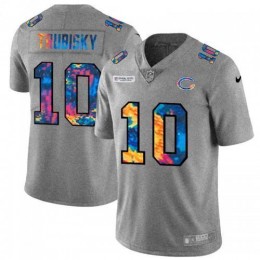 Chicago Chicago Bears #10 Mitchell Trubisky Men's Multi-Color 2020 NFL Crucial Catch NFL Jersey Greyheather Men's