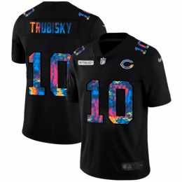 Chicago Chicago Bears #10 Mitchell Trubisky Men's Multi-Color Black 2020 NFL Crucial Catch Vapor Untouchable Limited Jersey