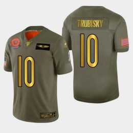 Chicago Chicago Bears #10 Mitchell Trubisky Men's Olive Gold 2019 Salute to Service Limited NFL 100 Jersey