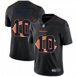 Chicago Chicago Bears #10 Mitchell Trubisky Men's Team Logo Dual Overlap Limited NFL Jersey Black Men's
