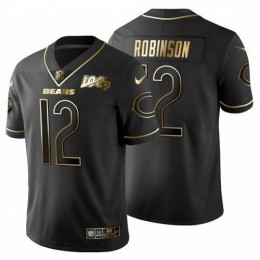 Chicago Chicago Bears #12 Allen Robinson Men's Black Golden Limited NFL 100 Jersey
