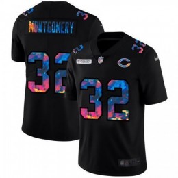 Chicago Chicago Bears #32 David Montgomery Men's Multi-Color Black 2020 NFL Crucial Catch Vapor Untouchable Limited Jersey