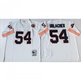 Mitchell&Ness Chicago Bears #54 Brian Urlacher White Big No. Throwback Stitched NFL Jersey