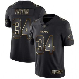 Bears #34 Walter Payton Black/Gold Men's Stitched NFL Vapor Untouchable Limited Jersey