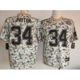 Bears #34 Walter Payton Camo Men's Stitched NFL Elite USMC Jersey