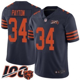 Bears #34 Walter Payton Navy Blue Alternate Men's Stitched NFL 100th Season Vapor Limited Jersey