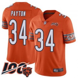 Bears #34 Walter Payton Orange Men's Stitched NFL Limited Rush 100th Season Jersey