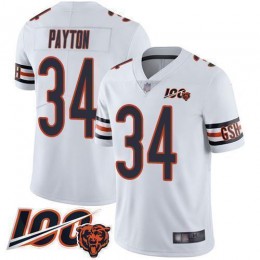 Bears #34 Walter Payton White Men's Stitched NFL 100th Season Vapor Limited Jersey