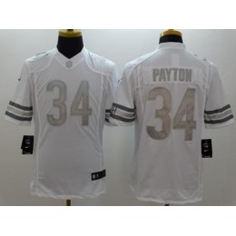 Bears #34 Walter Payton White Men's Stitched NFL Limited Platinum Jersey