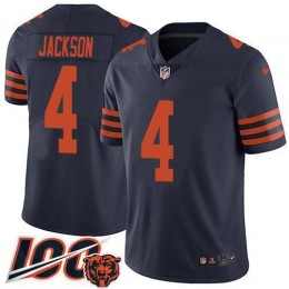 Bears #4 Eddie Jackson Navy Blue Alternate Men's Stitched NFL 100th Season Vapor Limited Jersey