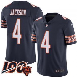 Bears #4 Eddie Jackson Navy Blue Team Color Men's Stitched NFL 100th Season Vapor Limited Jersey