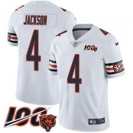 Bears #4 Eddie Jackson White Alternate Men's Stitched NFL Vapor Untouchable Limited 100th Season Jersey