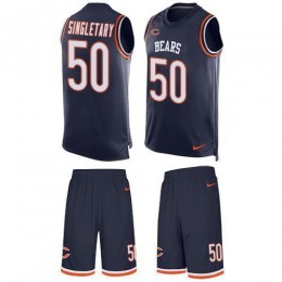 Bears #50 Mike Singletary Navy Blue Team Color Men's Stitched NFL Limited Tank Top Suit Jersey