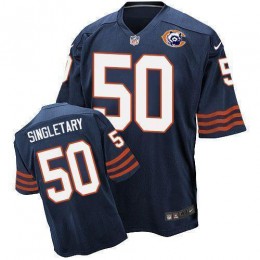 Bears #50 Mike Singletary Navy Blue Throwback Men's Stitched NFL Elite Jersey