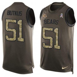 Bears #51 Dick Butkus Green Men's Stitched NFL Limited Salute To Service Tank Top Jersey
