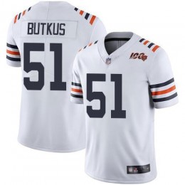 Bears #51 Dick Butkus White Alternate Men's Stitched NFL Vapor Untouchable Limited 100th Season Jersey