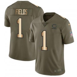 Bears #74 Germain Ifedi Olive/Gold Men's Stitched NFL Limited 2017 Salute To Service Jersey