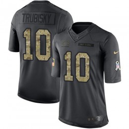 Chicago Bears #10 Mitchell Trubisky Black Men's Stitched NFL Limited 2016 Salute to Service Jersey