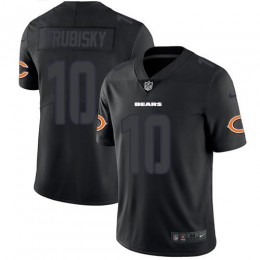 Chicago Bears #10 Mitchell Trubisky Black Men's Stitched NFL Limited Rush Impact Jersey