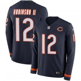 Chicago Bears #12 Allen Robinson II Navy Blue Team Color Men's Stitched NFL Limited Therma Long Sleeve Jersey