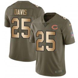 Chicago Bears #25 Mike Davis Olive/Gold Men's Stitched NFL Limited 2017 Salute To Service Jersey