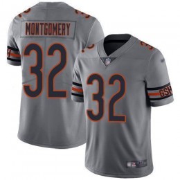 Chicago Bears #32 David Montgomery Silver Men's Stitched NFL Limited Inverted Legend Jersey