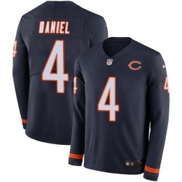 Chicago Bears #4 Chase Daniel Navy Blue Team Color Men's Stitched NFL Limited Therma Long Sleeve Jersey