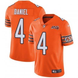 Chicago Bears #4 Chase Daniel Orange Men's 100th Season Stitched NFL Limited Rush Jersey