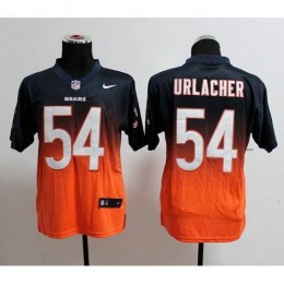 Chicago Bears #54 Brian Urlacher Navy Blue/Orange Men's Stitched NFL Elite Fadeaway Fashion Jersey
