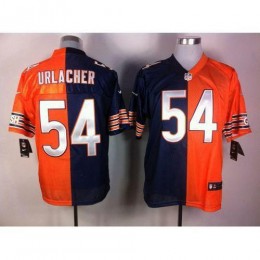 Chicago Bears #54 Brian Urlacher Navy Blue/Orange Men's Stitched NFL Elite Split Jersey