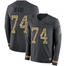 Chicago Bears #74 Germain Ifedi Anthracite Salute to Service Men's Stitched NFL Limited Therma Long Sleeve Jersey