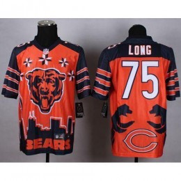 Chicago Bears #75 Kyle Long Orange Men's Stitched NFL Elite Noble Fashion Jersey