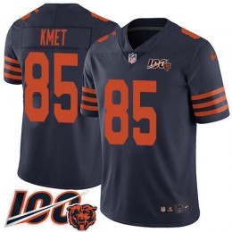 Chicago Bears #85 Cole Kmet Navy Blue Alternate Men's Stitched NFL 100th Season Vapor Untouchable Limited Jersey
