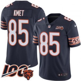 Chicago Bears #85 Cole Kmet Navy Blue Team Color Men's Stitched NFL 100th Season Vapor Untouchable Limited Jersey