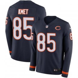 Chicago Bears #85 Cole Kmet Navy Blue Team Color Men's Stitched NFL Limited Therma Long Sleeve Jersey