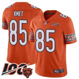 Chicago Bears #85 Cole Kmet Orange Men's Stitched NFL Limited Rush 100th Season Jersey