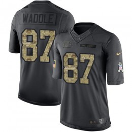 Chicago Bears #87 Tom Waddle Black Men's Stitched NFL Limited 2016 Salute to Service Jersey