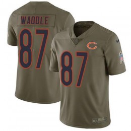 Chicago Bears #87 Tom Waddle Olive Men's Stitched NFL Limited 2017 Salute To Service Jersey