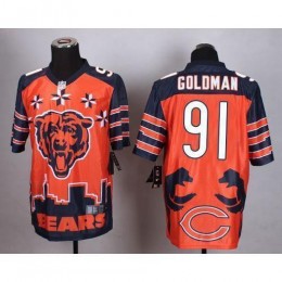 Chicago Bears #91 Eddie Goldman Orange Men's Stitched NFL Elite Noble Fashion Jersey