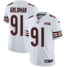 Chicago Bears #91 Eddie Goldman White Men's 100th Season Stitched NFL Vapor Untouchable Limited Jersey