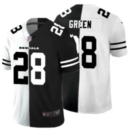 Cincinnati Bengals #28 Joe Mixon Men's Black V White Peace Split Vapor Untouchable Limited NFL Jersey
