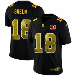 Cincinnati Cincinnati Bengals #18 A.J. Green Men's Black Golden Sequin Vapor Limited NFL Jersey