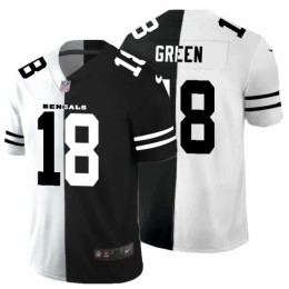 Cincinnati Cincinnati Bengals #18 A.J. Green Men's Black V White Peace Split Vapor Untouchable Limited NFL Jersey
